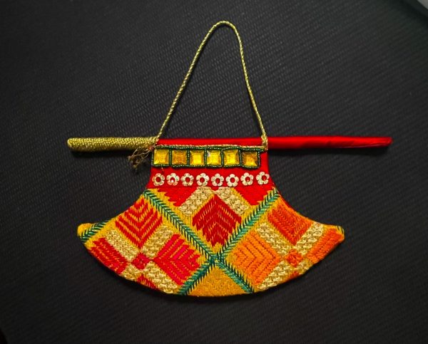 Sunburst Hand Fan – Orange/Yellow - Image 2