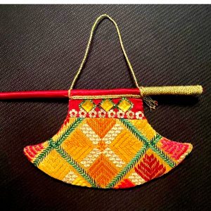 Sunburst Hand Fan – Orange/Yellow