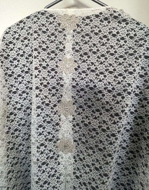 Pearl White Lace Cardigan - Image 3