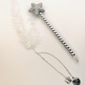 Lunar Set – Silver Star Pen & White Feather Bookmark